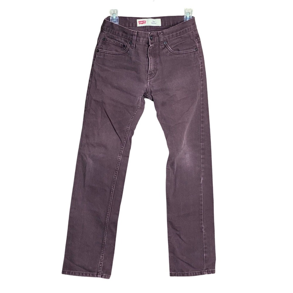Levi's 511 Skinny Jeans Kids Boys Size 16 Reg‎ Burgundy Cotton Blend